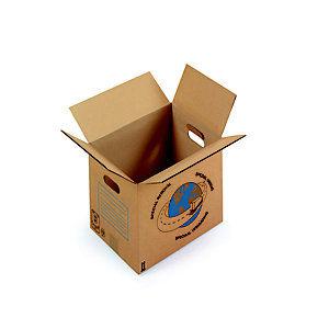 RAJA Caisse de déménagement en carton brun simple cannelure avec poignées - L. 55 x l. 35 x H. 30 cm - Lot de 20_0