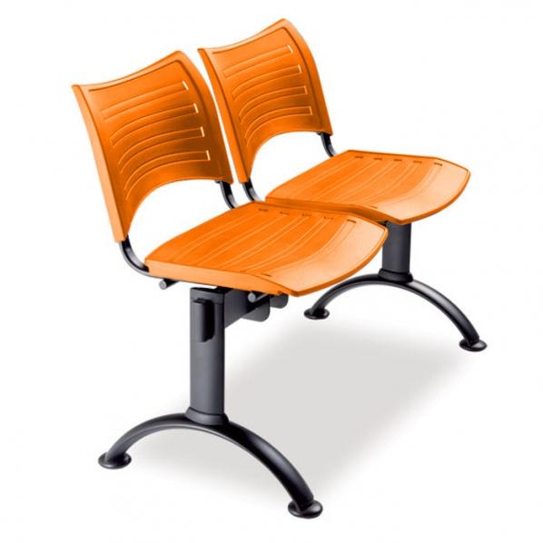 Siège sur poutre 2 places design Orange - idéal pour accueils et salles d'attente - Marque Rolléco_0