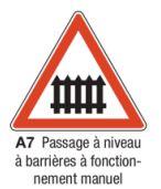 Signalisation de danger type A7 - Passage à niveau à barrières manuelles - Plusieurs formats disponibles_0