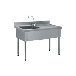 Tournus Equipement Plonge 1 bac égouttoir à droite avec robinetterie mélangeuse longueur 1200 mm Tournus - 816661 - inox 816661_0