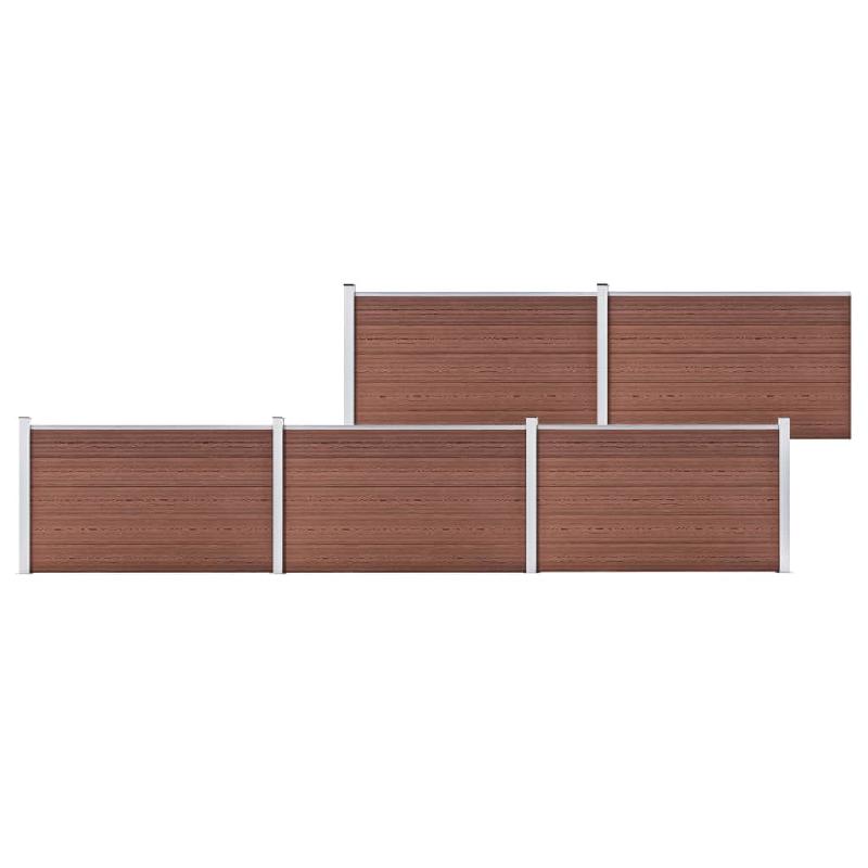 Vidaxl clôture de jardin wpc 872x106 cm marron 3053246_0