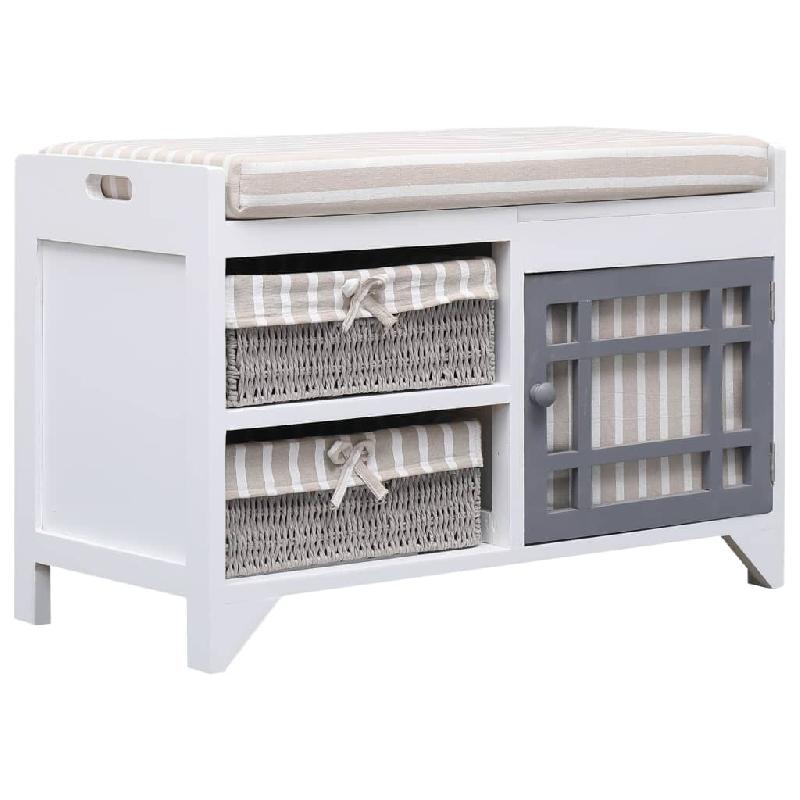 BANC BANQUETTE D\'ENTRÉE 70 X 33,5 X 45 CM BOIS DE PAULOWNIA BLANC 02_0010962_0