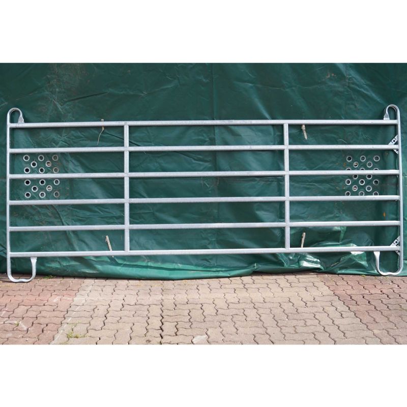 Barrière agricole en acier galvanisé - Hauteur 1m60 - 6 traverses - GEC 400 4m x 1,6m_0