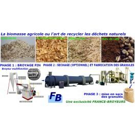Biomasse agricole - Recycler toutes sortes de végétaux - Lignes de fabrication de 500 kg/h à 4 t/h_0