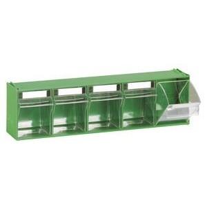Bloc-tiroir 5 cases - façades transparentes - superposables - coloris vert_0