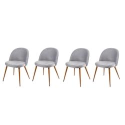 Décoshop26 - Lot de 4 chaises de salle à manger tissu velours gris clair en bois style rétro CDS04518 - gris 3000409838973_0