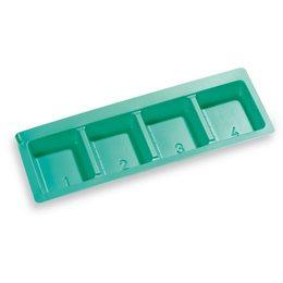 Distributeur de médicaments 207c - 4 cases de couleur avec couvercle - Dimensions 225 x 82 x H 18 mm_0