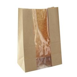 Ecolomique - 125 Pcs - Sac papier kraft brun SOS - 18 x 11 x 26,5 cm avec fenêtre - ECO210SOS11BRF - marron papier ECO210SOS11BRF_0