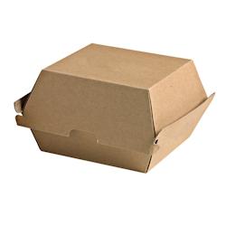 ECOLOMIQUE - 50 Pcs - Boîte burger carton kraft brun microcannelé 17,8 x 15,5 x 8 cm - ECO210EATBURG165K - marron en carton ECO210EATBURG165K_0