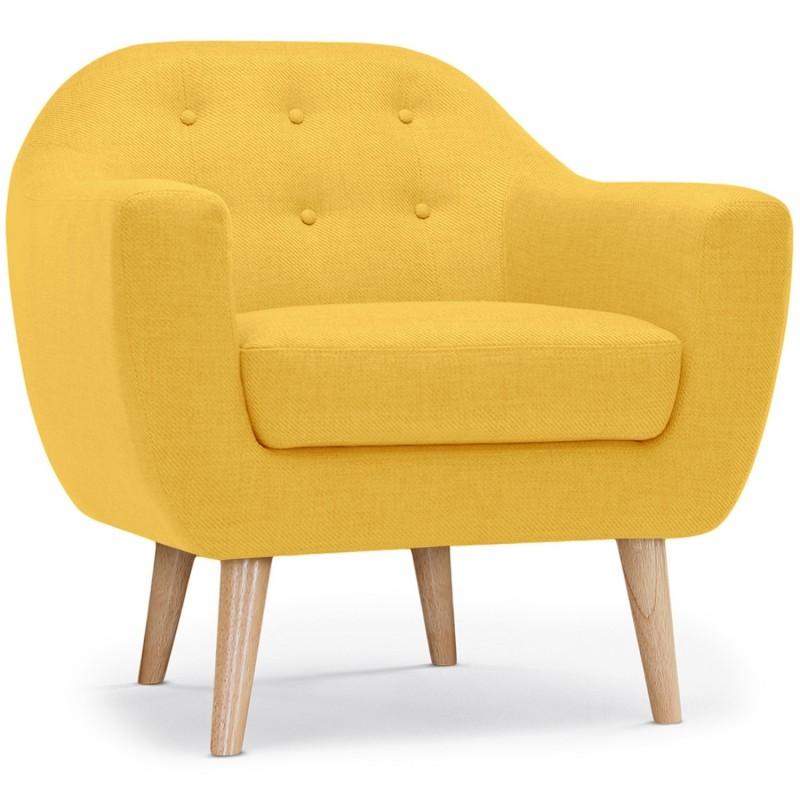 Fauteuil scandinave tissu Lopy 78cm jaune - Design nordique - Paris Prix_0