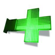 Enseigne pharmacie Gaby 2560 diodes - surface éclairée 720x720 mm - texte, heure, date, température et animations_0
