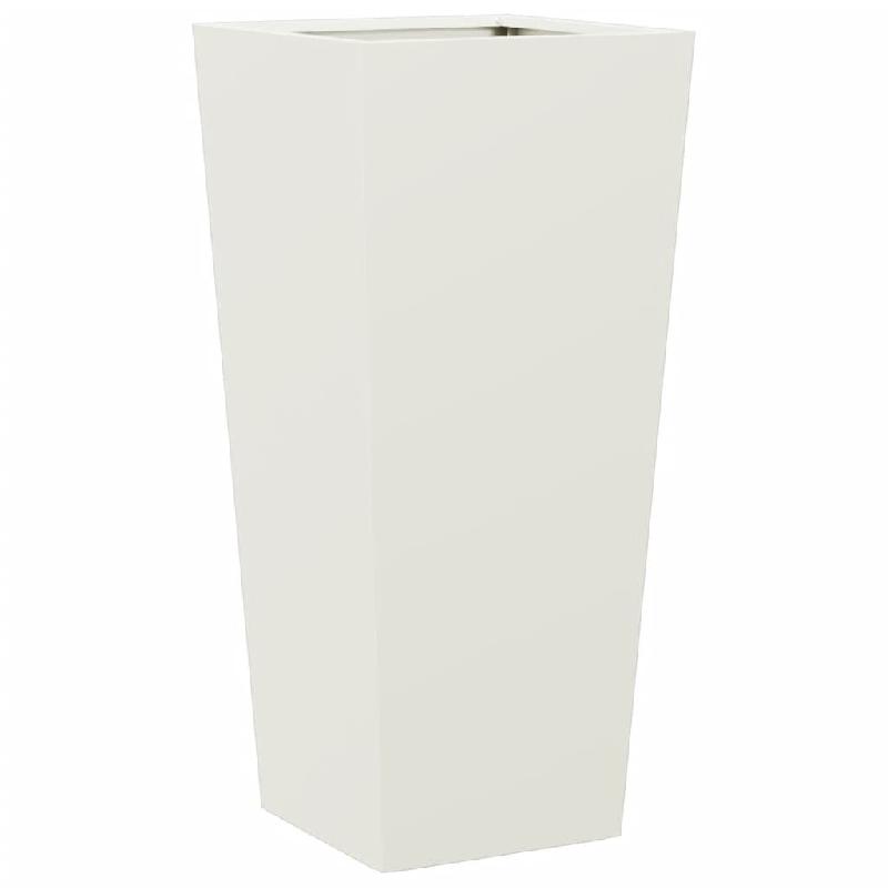 Helloshop26 - Jardinière bac lit surélevé plantes fleurs terrasse jardin 35 x 35 x 75 cm acier blanc 02_0037512 - 3000214257105_0