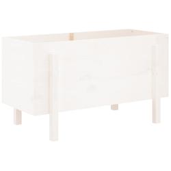 Helloshop26 - Jardinière bac lit surélevé plantes fleurs terrasse jardin de jardin 101 x 50 x 57 cm bois de pin massif blanc 02_0039313 - 300021858_0