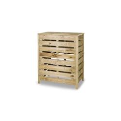 HORTALIA Composteur en bois traité pour l’extérieur - marron Bois massif 500010_0