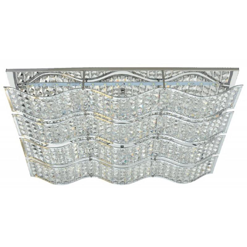 Plafonnier cristal LED Spindle 45 cm chrome - Paris Prix - Ampoule incluse, intensité 2240lm, température 4000K_0