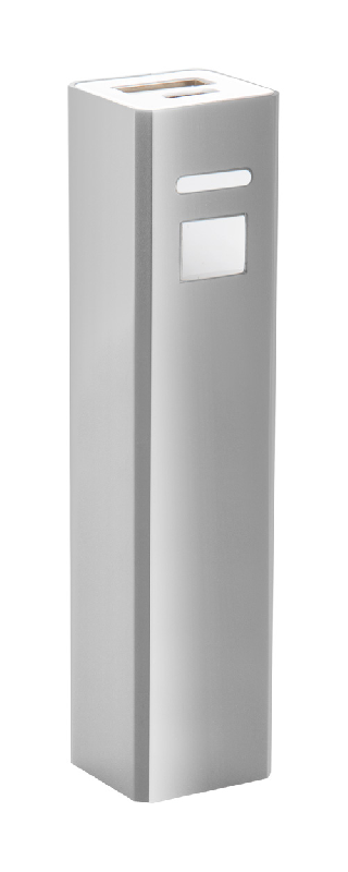 Power bank en aluminium - 2200 mAh - Câble micro USB inclus - Couleur argenté_0