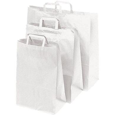 Sac kraft à poignées plates 27 x 37 x 12 cm - kraft blanc ou écru 90/110 g/m² - conforme à la loi de transition énergétique_0