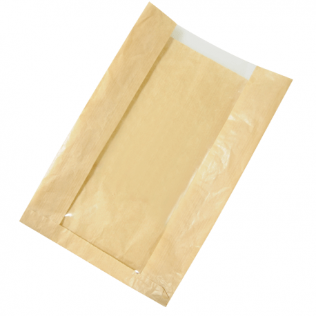 Sac papier kraft brun vergé | 230 + 50 x 340 mm_0