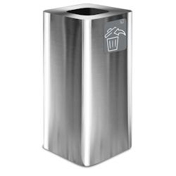 Stil Casa PURE conteneur de collecte des déchets, acier inoxydable, 38x38xh. 80 cm, avec pictogramme magnétique, 100 litres, satiné. - argenté ino_0