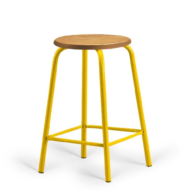 Tabouret scolaire - 3 tailles disponibles - Structure métallique et assise hêtre - Garantie 10 ans_0