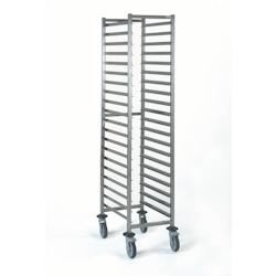 Tournus CHARIOT A GLISSIERES GASTRONORME SOUDE GN 1/1, 20 niveaux espace 77 mm roues à chape polyamide dimensions 656 x 457 mm hauteur 1785 mm - gris_0