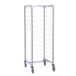 Tournus Equipement Chariot cafétéria 2 x 12 niveaux sans parois pour plateaux longueur 480 à 560 mm Tournus - 800095 - gris inox 800095_0