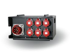 114-06-352 - Coffret de distribution empilable - Indu Electric - Entrée CEE 125A 400V 5P - Sorties 6x CEE 32A 400V 5P avec options RCBO 30mA 4P_0