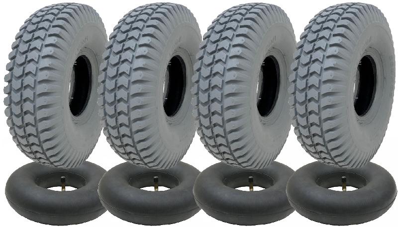 260x85 Grey Mobility Scooter Tyre  Tube Set 3.00x4 Tire P6023 Tread (Set of 4)_0
