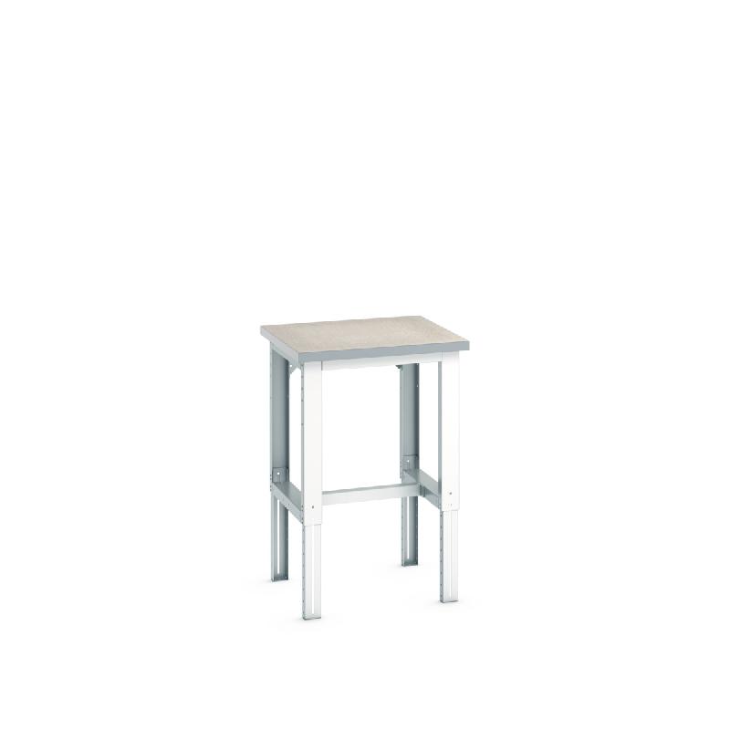41003048.16V - Desserte fixe réglable Cubio Lino - Acier, plateau lino 40 mm, 750x750x740-1140 mm - RAL 7035_0