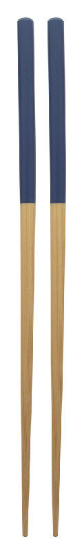 Baguettes en bambou - Set de 2 avec extrémités peintes - Couleur bleu - 16 gr_0