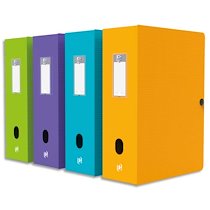BOÎTE DE CLASSEMENT MEMPHIS EN POLYPROPYLÈNE 7/10E. DOS 10 CM. COLORIS ASSORTIS STYLE - LOT DE 4