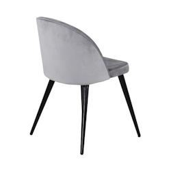 Chaise en velours avec pieds en acier Velvet (Lot de 2) gris Venture Home - gris 3700866352622_0