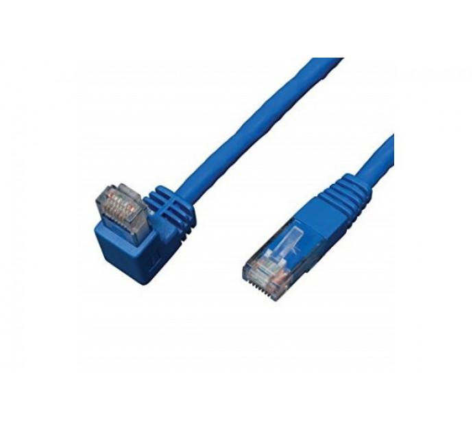 Cordon rj45 cat6 u/utp coude bas d'un cote bleu 5 m 854291_0