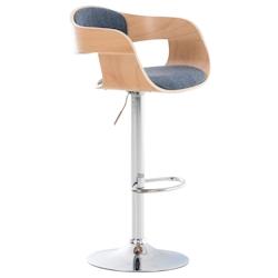 Décoshop26 - Tabouret de bar x1 design scandinave en tissu bleu et structure en bois clair 10_0005049 - bleu 3000252431055_0
