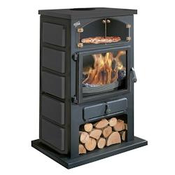 Poêle à bois GODIN Chamonix XXL - Vintage 350104peintanth - Habillage fonte et acier - 12 kW - Fabriqué en France_0