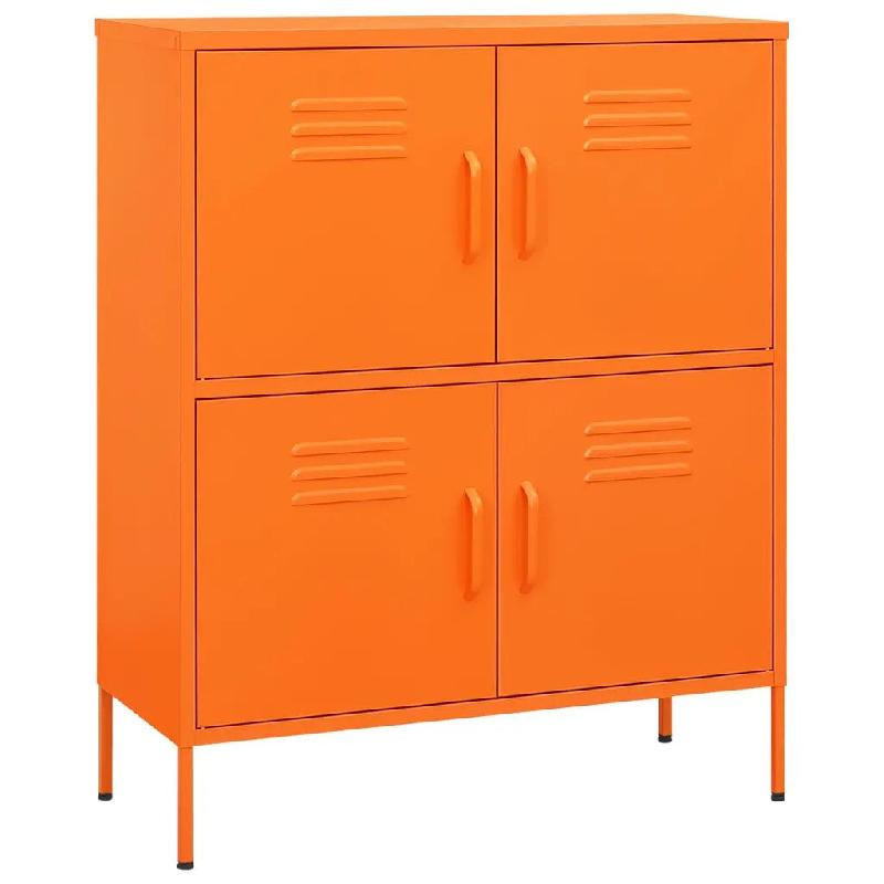Helloshop26 - Armoire de rangement 80 x 35 x 101 cm avec 2 étagères réglables design moderne en acier orange 02_0046829 - orange acier 3000234451408_0