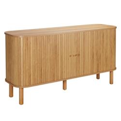 Oviala Business Buffet 2 portes scandinave rectangulaire L140 cm bois clair - beige Bois massif 113654_0