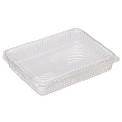 Barquette rectangulaire PLA transparente avec couvercle attaché Packnwood FHC - 300 pcs - 1000 ml - 217x167x35 mm - noir - matériau naturel_0