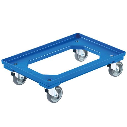 Plateforme plastique roulante Roues caoutchouc ABS 610x410x170mm Bleu - Réf : PLAT159CH0604001_0