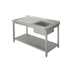 Plonge, 1 Bac, Égouttoir à Droite, Sur Piètement, Avec Étagère Inférieure, 1000X700 mm - Mastro - 7864908598525_0