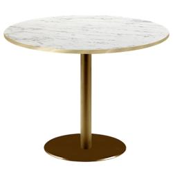 Restootab - Table Ø120cm Rome bistrot marbre veiné - blanc fonte 3701665200466_0