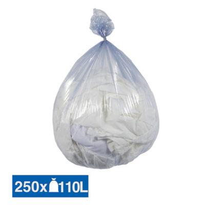 Sacs poubelle déchets légers translucides bleus 110 L, lot de 250_0