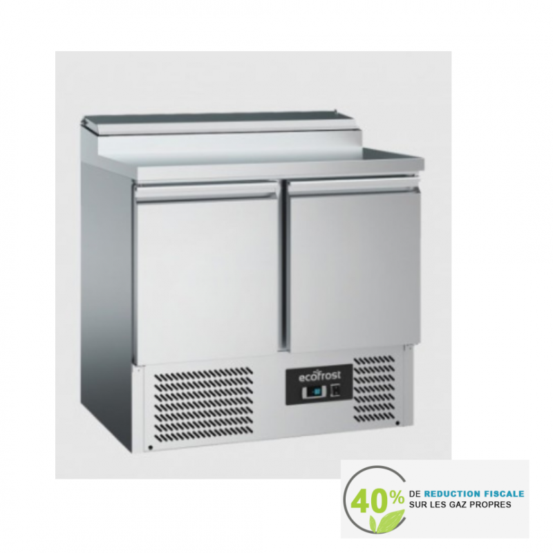 Saladette / Table de préparation - 0,9 m x 0,7 m - 2 portes - Ref 7950.5058 - Sous le comptoir - Capacité 240 L_0