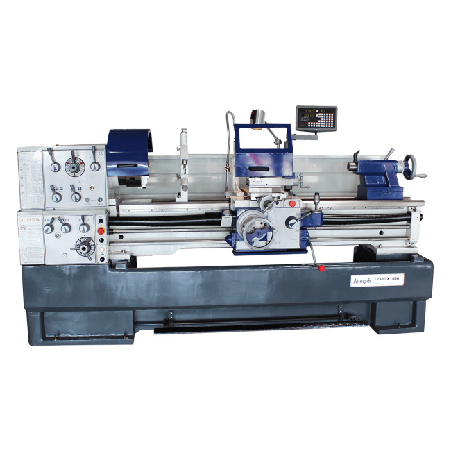 Tour conventionnel ARROW - T230GX1000/1500 - Distance entre pointes 1000 ou 1500 mm - Diamètre maxi sur banc 460 mm_0