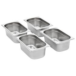 VidaXL Récipients Gastronorm 8 Pcs Gn 1 4 100 Mm Acier Inoxydable - argenté 50902_0