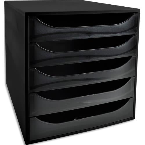 Module de classement Ecobox+ Ecoblack - 5 tiroirs ouverts - Dimensions 28,4 x 29 x 34,8 cm - Coloris noir - Produit éco-responsable_0