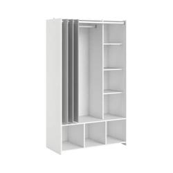 Deladeco Armoire dressing contemporaine 105 cm blanche Optimal - blanc 3665367386289_0