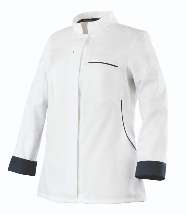 Veste de cuisine femme Escale ML - Robur - pinces poitrine - Made in Blue - manches longues_0