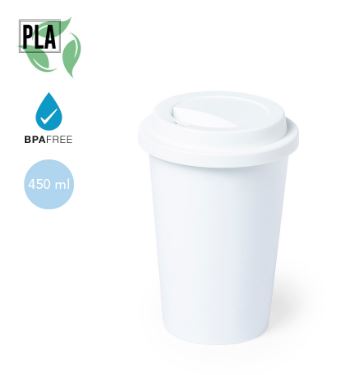 Gobelet PLA 100% Compostable - Nature Line - 450 ml avec couvercle de sécurité - Petel 6676_0