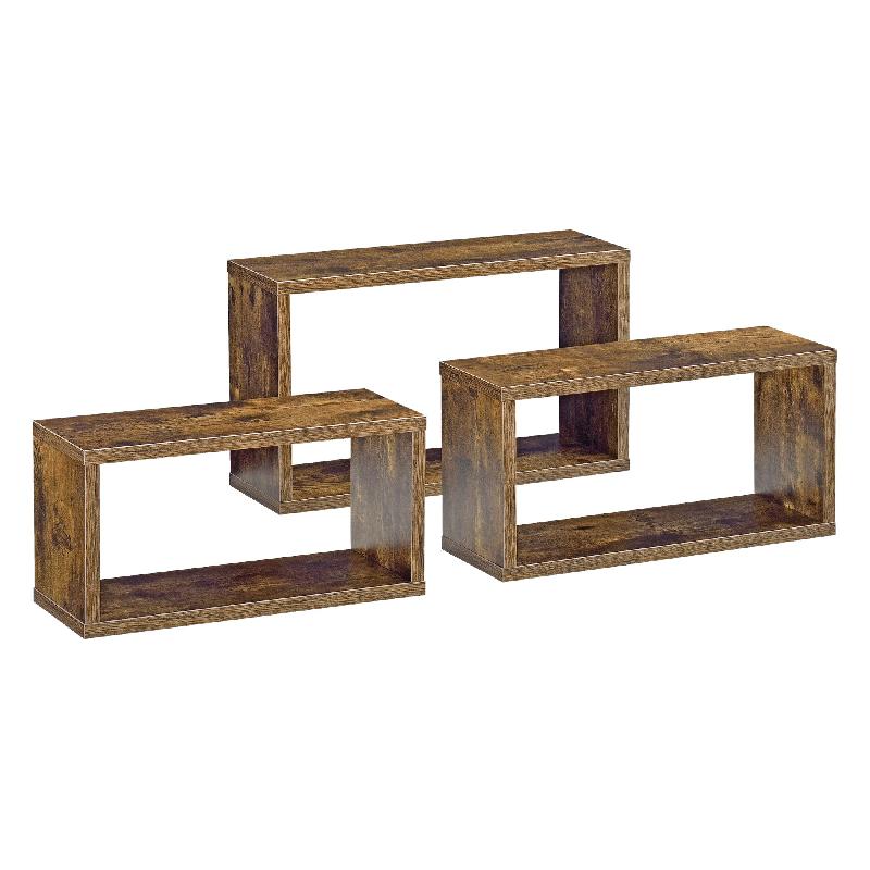 Lot de 3 étagères murales flottantes - différentes tailles - bois foncé - 03_0005793_0